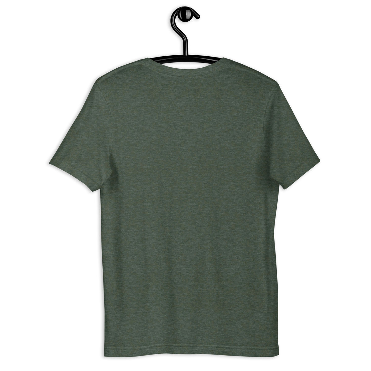 Keep Calm and Drive On Tee, Heather Forest back view — Marque automotive apparel