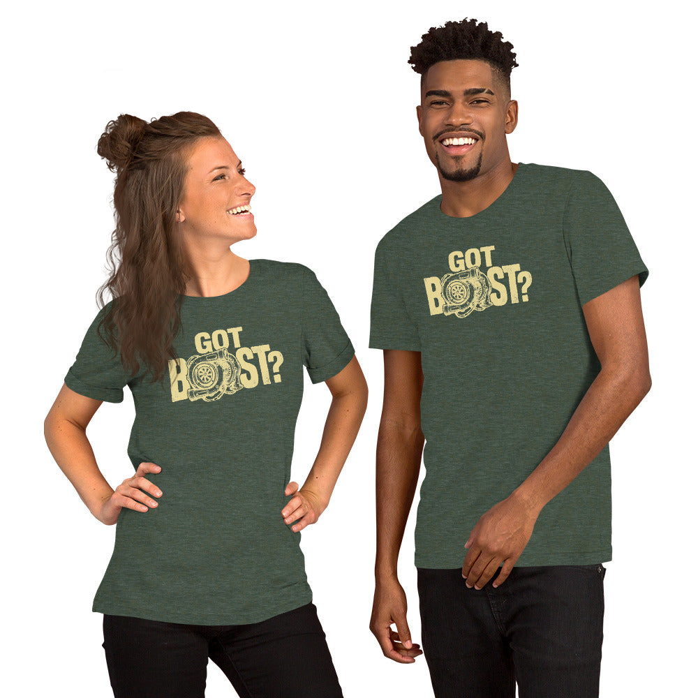 Got Boost tee, Heather Forest front view — Marque automotive apparel (3)
