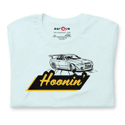 Hoonin' Tee — Sideways by Choice graphic t-shirt, Heather Ice Blue front view (3) — Marque automotive apparel