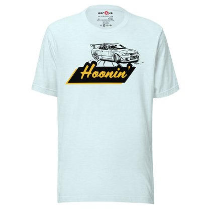 Hoonin' Tee — Sideways by Choice graphic t-shirt, Heather Ice Blue front view — Marque automotive apparel