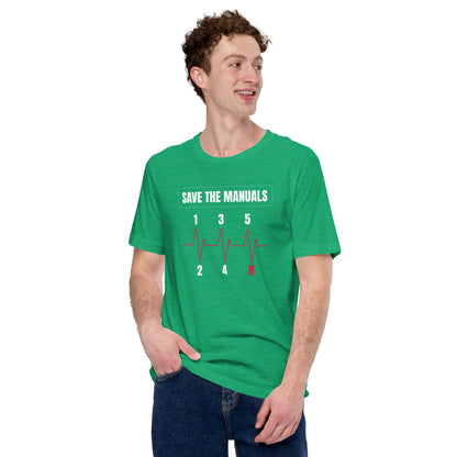 My Heart Beats Manual Tee — Marque automotive apparel