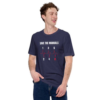 Save the Manuals heartbeat manual gearbox graphic t-shirt — Marque