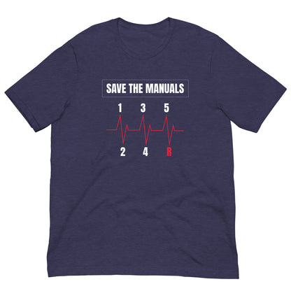 Save the Manuals heartbeat manual gearbox graphic t-shirt — Marque
