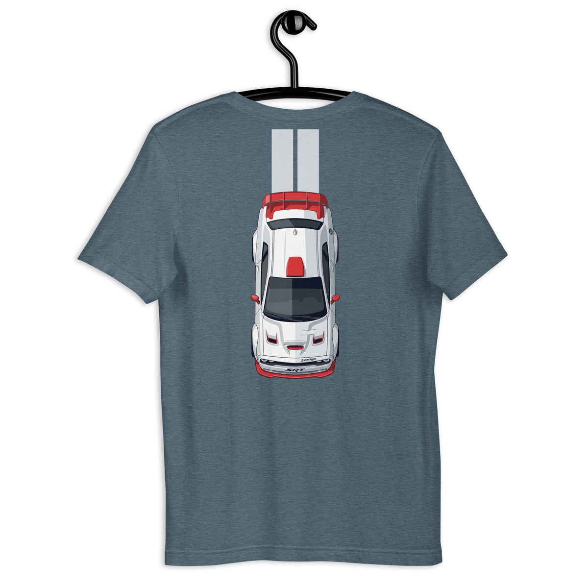 Muscle Track Tee — Iron and Asphalt graphic t-shirt, Heather Slate back view (2) — Marque automotive apparel