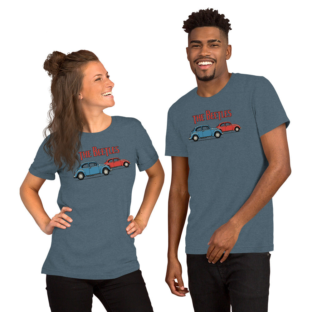 Four of a Kind Tee — Air-Cooled Flat-Four graphic t-shirt, Heather Slate front view (3) — Marque automotive apparel
