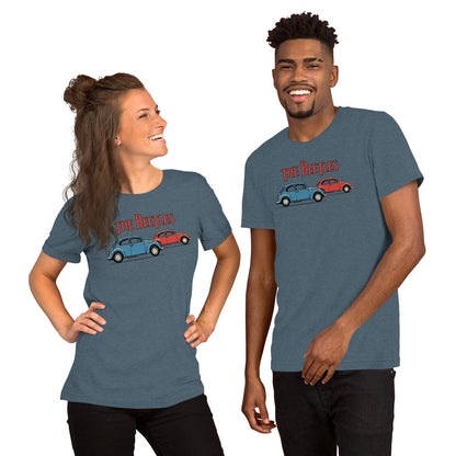 Four of a Kind Tee — Air-Cooled Flat-Four graphic t-shirt, Heather Slate front view (3) — Marque automotive apparel