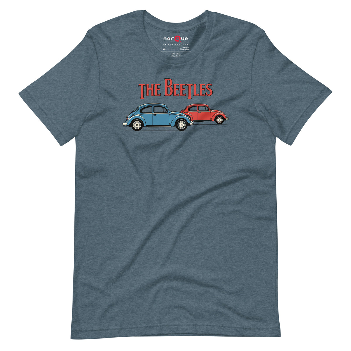 Four of a Kind Tee — Air-Cooled Flat-Four graphic t-shirt, Heather Slate front view — Marque automotive apparel
