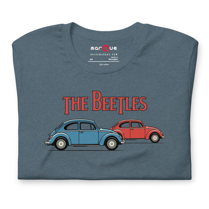 Four of a Kind Tee — Air-Cooled Flat-Four graphic t-shirt, Heather Slate front view (2) — Marque automotive apparel