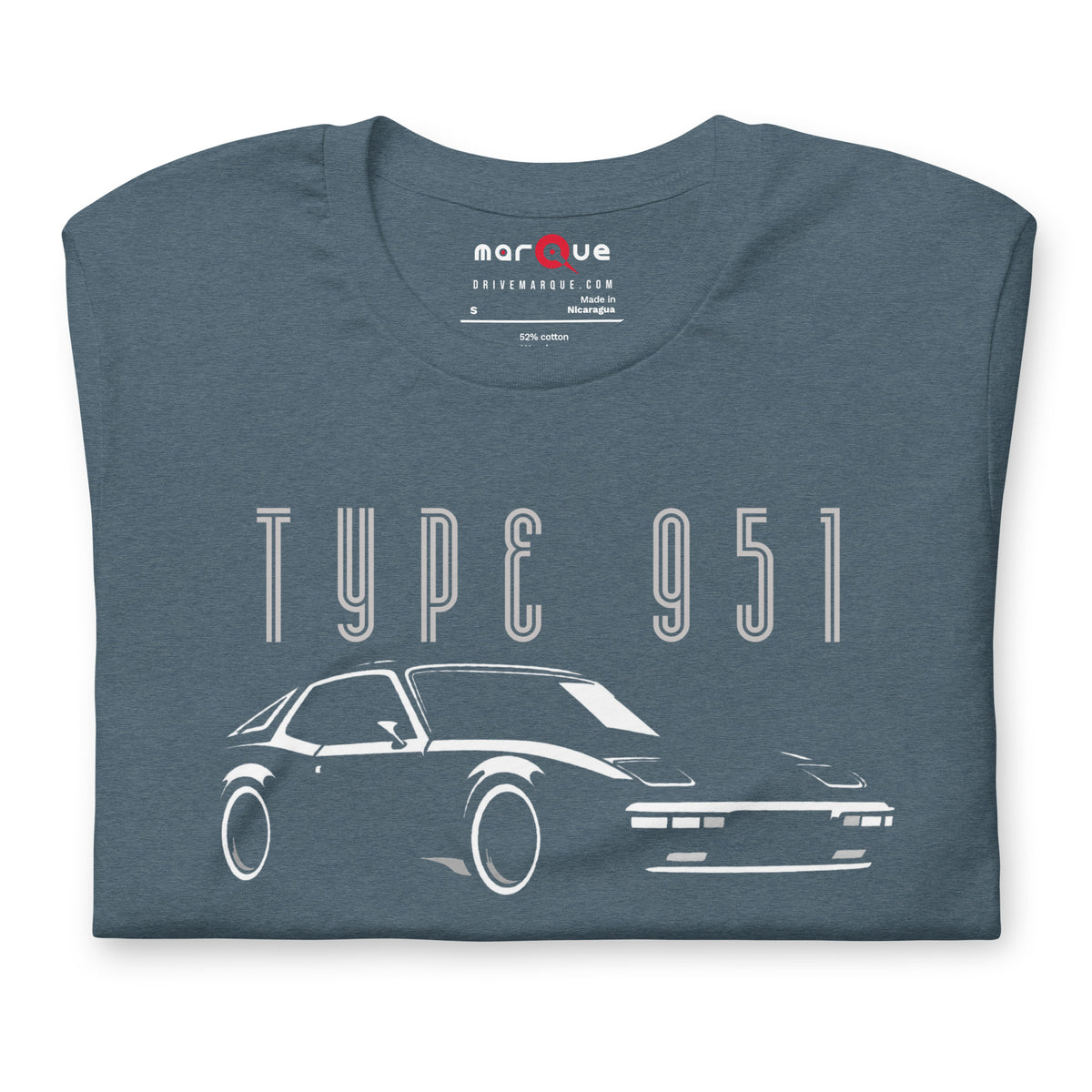 Type 951 t-shirt, Heather Slate front view (3) — Marque automotive apparel