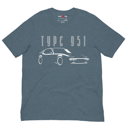 Type 951 t-shirt, Heather Slate front view — Marque automotive apparel