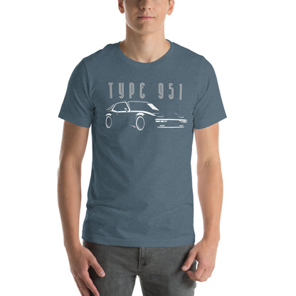 Type 951 t-shirt, Heather Slate front view (2) — Marque automotive apparel