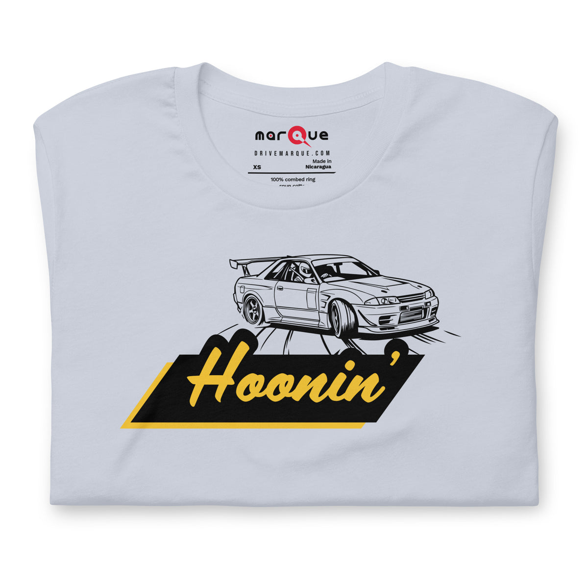 Hoonin' Tee — Sideways by Choice graphic t-shirt, Light Blue front view (3) — Marque automotive apparel