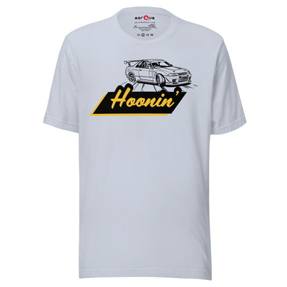 Hoonin' Tee — Sideways by Choice graphic t-shirt, Light Blue front view — Marque automotive apparel
