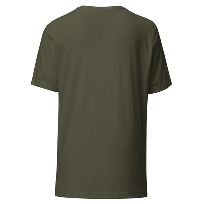 Track Ready Tee — Pre-Grid Checklist graphic t-shirt, Military Green back view — Marque automotive apparel
