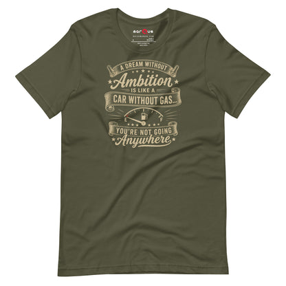 Ambition Tee, Military Green front view — Marque automotive apparel
