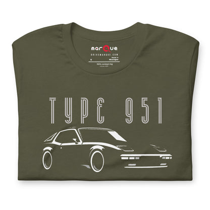 Type 951 t-shirt, Military Green front view (3) — Marque automotive apparel