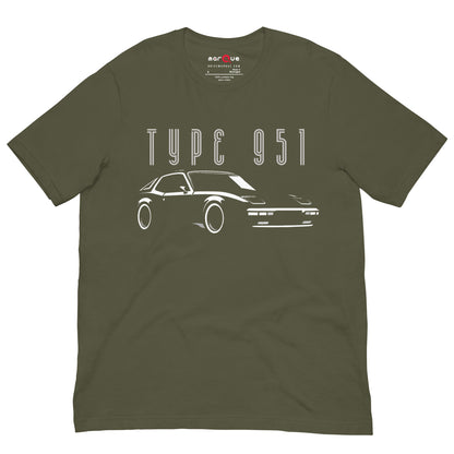 Type 951 t-shirt, Military Green front view — Marque automotive apparel