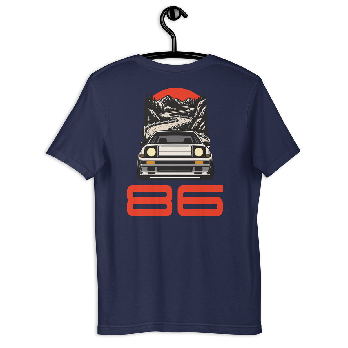 Touge Run Tee, Navy back view (3) — Marque automotive apparel