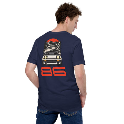 Touge Run Tee, Navy back view (2) — Marque automotive apparel