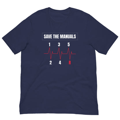 Save the Manuals heartbeat manual gearbox graphic t-shirt — Marque