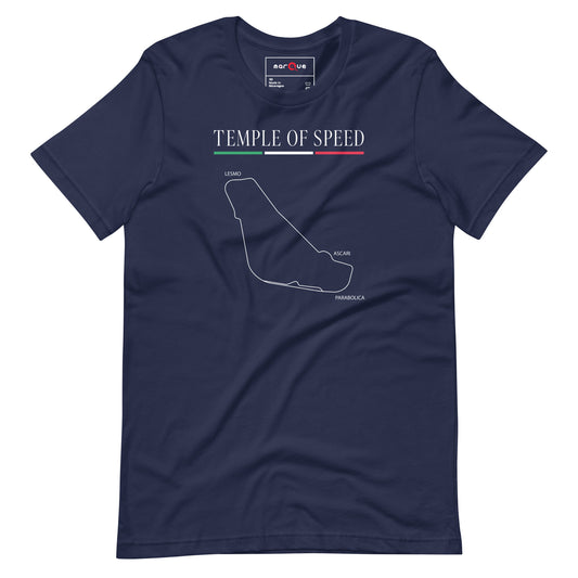 Temple of Speed racetrack heritage graphic t-shirt — Marque