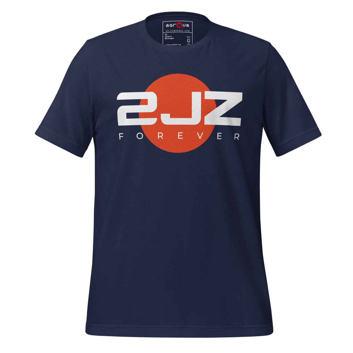 2JZ Forever Tee — Rising Sun graphic t-shirt, Navy front view (2) — Marque automotive apparel