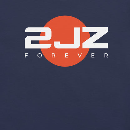 2JZ Forever Tee — Rising Sun graphic t-shirt, Navy front view (3) — Marque automotive apparel