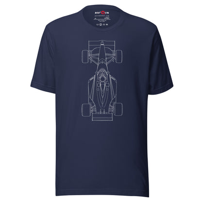 Track Ready Tee — Pre-Grid Checklist graphic t-shirt, Navy front view — Marque automotive apparel