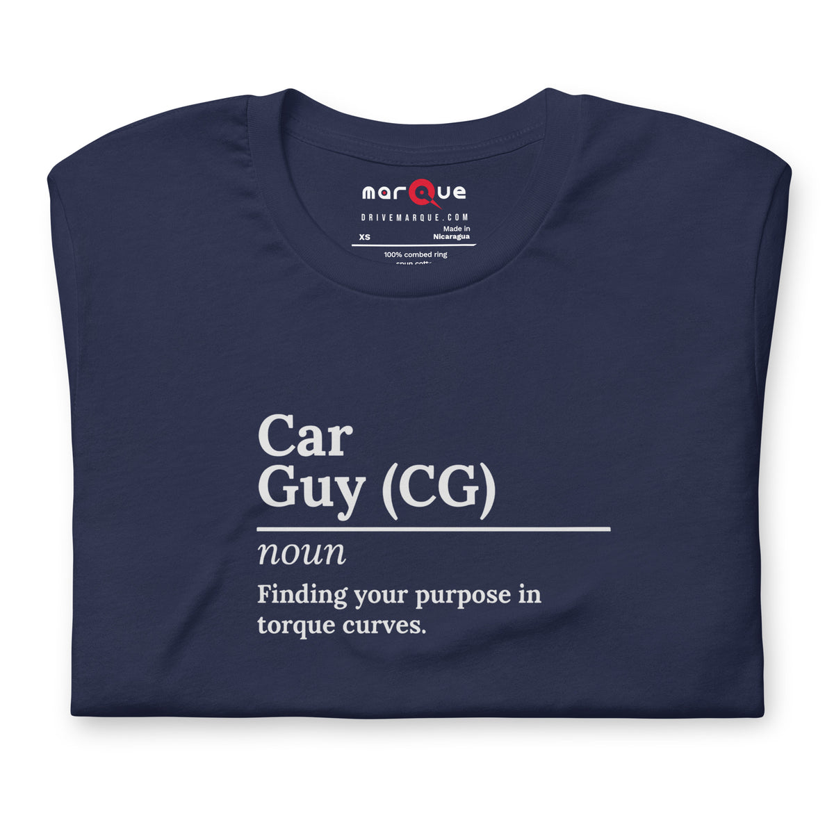 Car Guy Tee — Trackside graphic t-shirt, Navy front view (2) — Marque automotive apparel