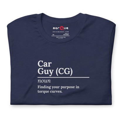 Car Guy Tee — Trackside graphic t-shirt, Navy front view (2) — Marque automotive apparel