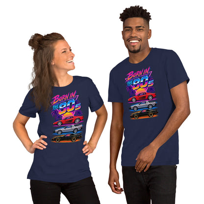 Born in the 80s tee, Navy front view — Marque automotive apparel (2)