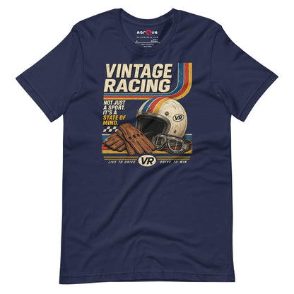Vintage Racing Tee, Navy front view — Marque automotive apparel