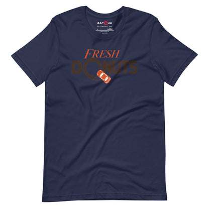 Fresh Donuts t-shirt, Navy front view (2) — Marque automotive apparel