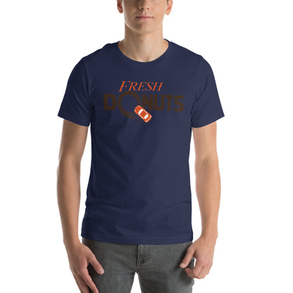 Fresh Donuts t-shirt, Navy front view — Marque automotive apparel