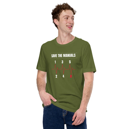 My Heart Beats Manual Tee — Marque automotive apparel