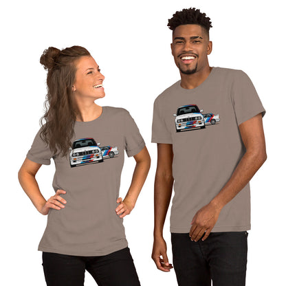 E30 Box Flare Tee — Widebody Icon graphic t-shirt, Pebble front view (2) — Marque automotive apparel