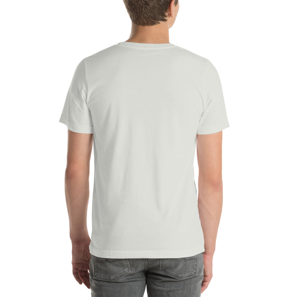 Manual Blueprint Tee, Silver back view — plain back, Marque automotive apparel