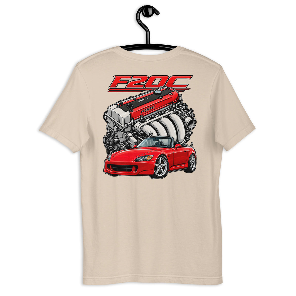 F20C Redline Royalty Tee, Soft Cream back view (2) — Marque automotive apparel