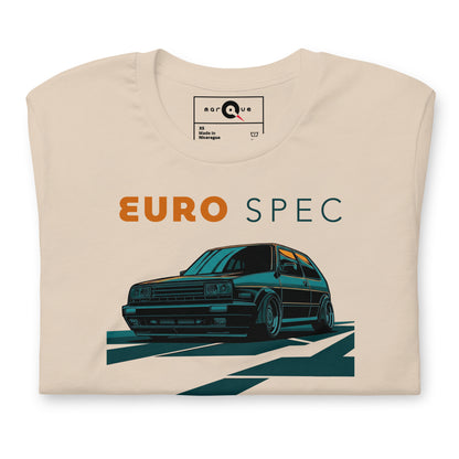 Euro Spec Tee — Mk2 Hot Hatch graphic t-shirt, Soft Cream front view (5) — Marque automotive apparel