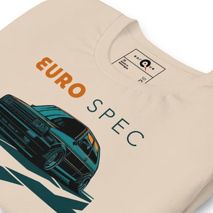 Euro Spec Tee — Mk2 Hot Hatch graphic t-shirt, Soft Cream print detail (2) — Marque automotive apparel