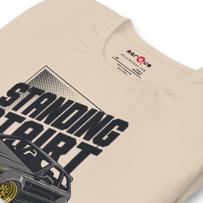 Standing Start Tee — Lights Out graphic t-shirt, Soft Cream print detail — Marque automotive apparel