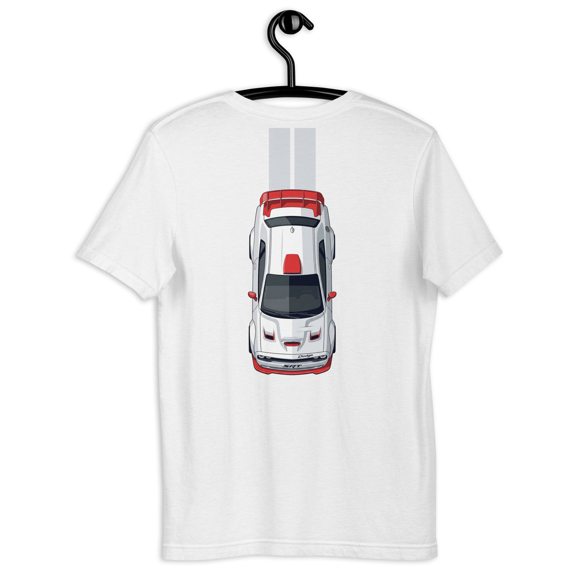 Muscle Track Tee — Iron and Asphalt graphic t-shirt, Solid White Blend back view (2) — Marque automotive apparel