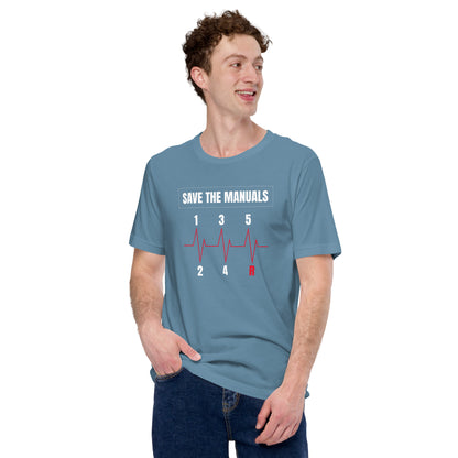 My Heart Beats Manual Tee — Marque automotive apparel