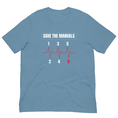 Save the Manuals heartbeat manual gearbox graphic t-shirt — Marque