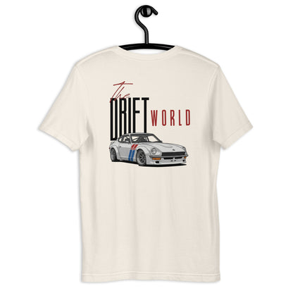 Drift World Z Tee — Rear-Drive Icon graphic t-shirt, Vintage White back view (2) — Marque automotive apparel