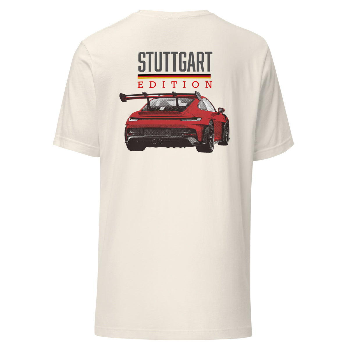Stuttgart Edition Tee — German Precision graphic t-shirt, Vintage White back view — Marque automotive apparel