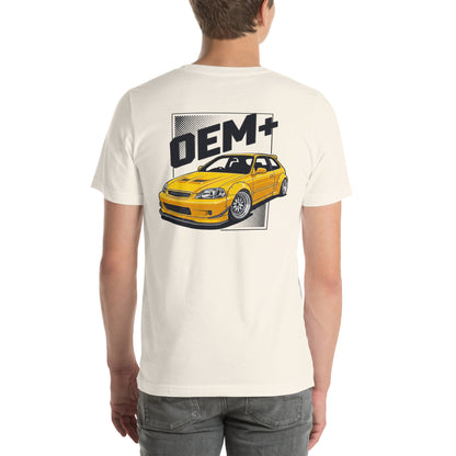 OEM+ tee, Vintage White back view — Marque automotive apparel