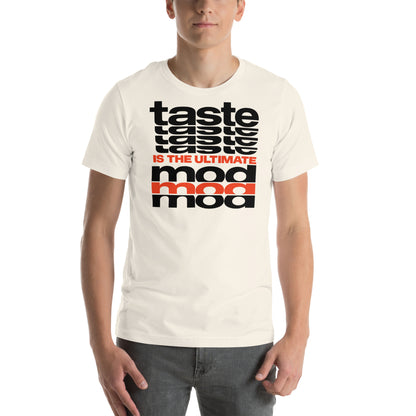 Taste Is The Ultimate Mod Tee, Vintage White front view (2) — Marque automotive apparel