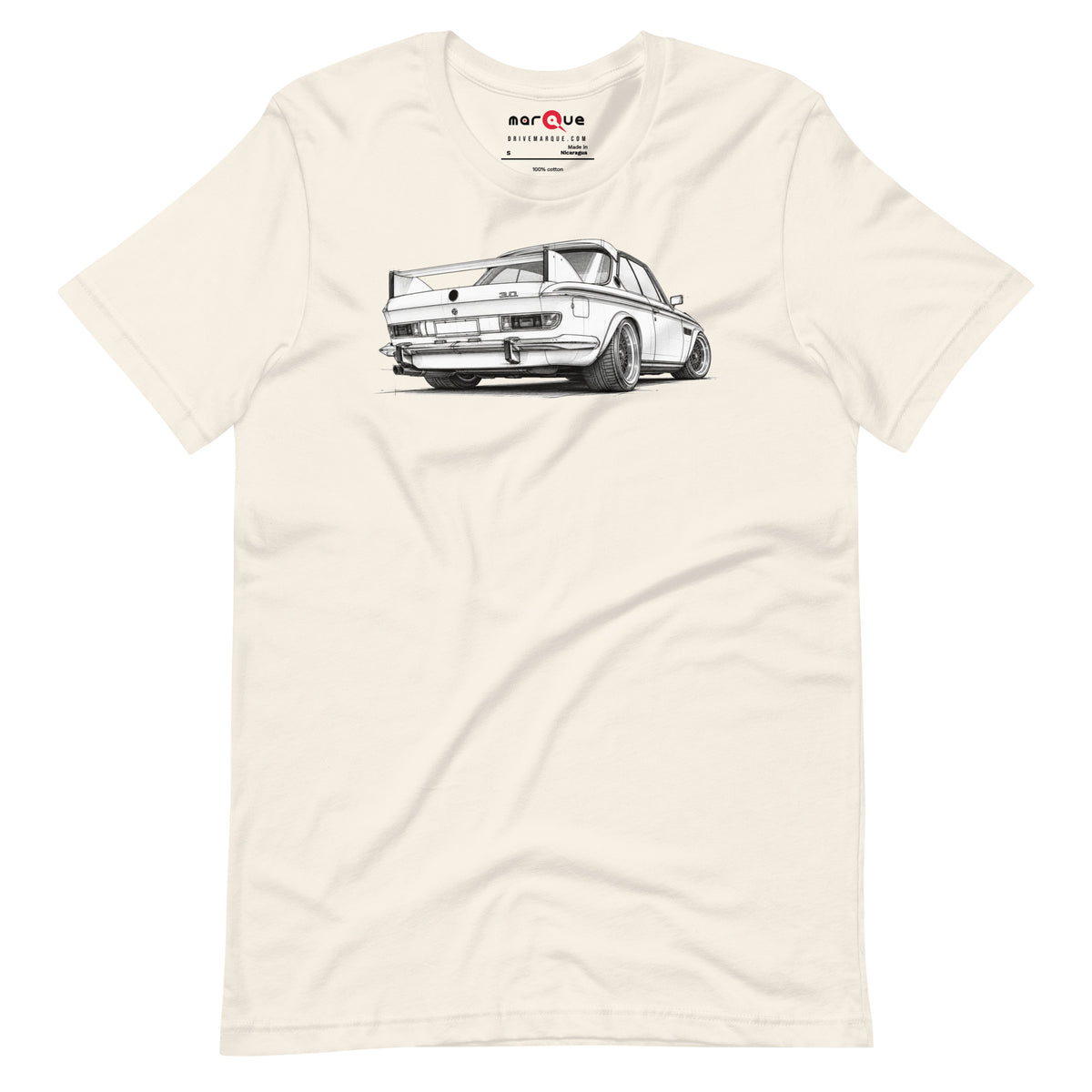 Design Icon Tee, Vintage White front view — Marque automotive apparel