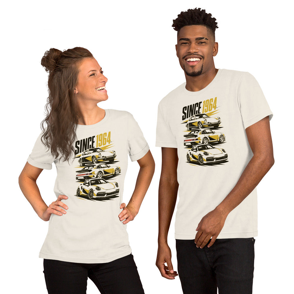 Stuttgart's Finest Since '64 t-shirt, Vintage White front view (2) — Marque automotive apparel